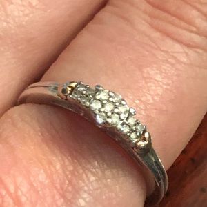 Helzberg diamonds diamond and gold hearts ring